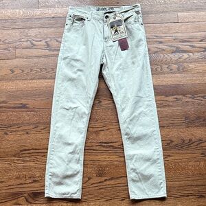 Iron Co. Men's 29W 30L Classic Light Green Flat Front Chinos Office Casual